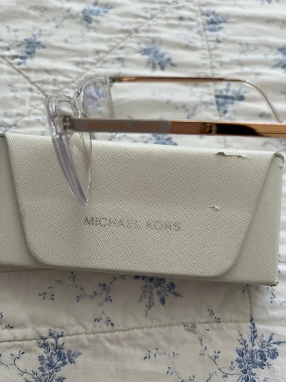 Michael Kors Clear to Amber Gradient Women's Glasses with Rose Gold Temples